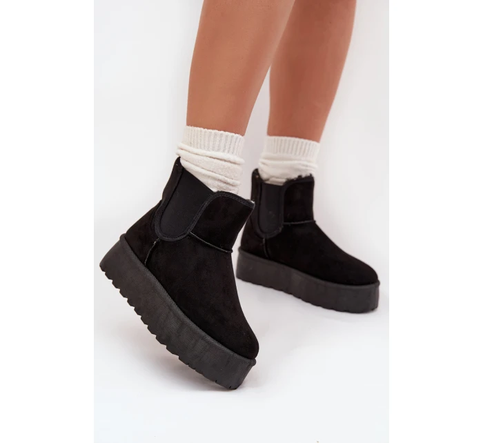 Dámské sněhule s elastickou vsadkou Kiora – černé