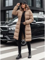 Dámská zimní dlouhá prošívaná bunda FABWARM béžová FashionStreet TY4621