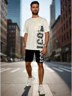 Pánská bílá souprava s potiskem Dstreet model 21988639 - FashionStreet