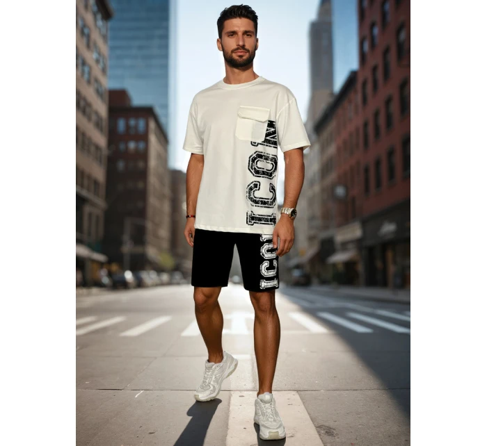 Pánská bílá souprava s potiskem Dstreet model 21988639 - FashionStreet