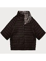Oboustranná dámská bunda plus size s 3/4 rukávy Goodlookin chocolate/panther (M6-6308-103) Oboustranná dámská bunda plus size s 3/4 rukávy Goodlookin chocolate/panther (M6-6308-103)