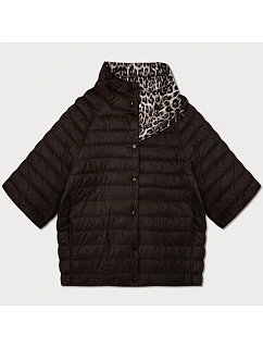 Oboustranná dámská bunda plus size s 3/4 rukávy Goodlookin chocolate/panther (M6-6308-103)