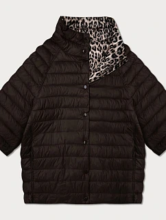 Oboustranná dámská bunda plus size s 3/4 rukávy Goodlookin chocolate/panther (M6-6308-103)