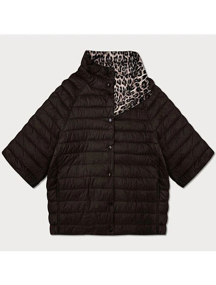 Oboustranná dámská bunda plus size s 3/4 rukávy Goodlookin chocolate/panther (M6-6308-103) Oboustranná dámská bunda plus size s 3/4 rukávy Goodlookin chocolate/panther (M6-6308-103)
