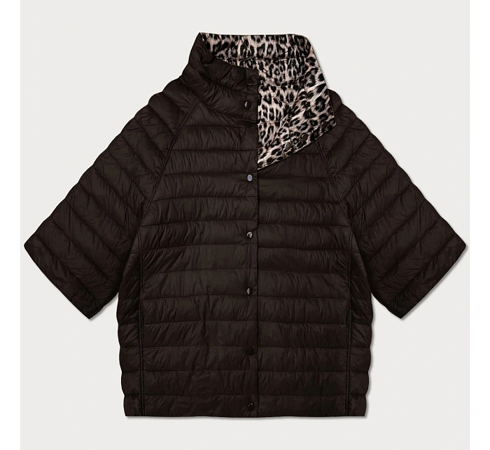 Oboustranná dámská bunda plus size s 3/4 rukávy Goodlookin chocolate/panther (M6-6308-103) Oboustranná dámská bunda plus size s 3/4 rukávy Goodlookin chocolate/panther (M6-6308-103)