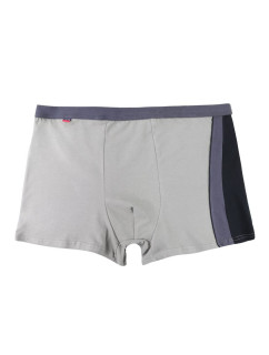 Pánské boxerky Plus Size 11 světle šedé s pruhem