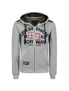 Pánská mikina s kapucí Geographical Norway Flag DB MEN 054, šedá (WW6088H/GN/Blended Grey)