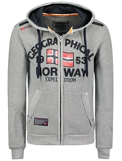 Pánská mikina s kapucí Flag DB MEN šedá model 22306441 - Geographical Norway