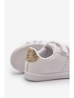 Dětské Tenisky Se Suchým Zipem Bíle-Růžové Zlato Cute Girl