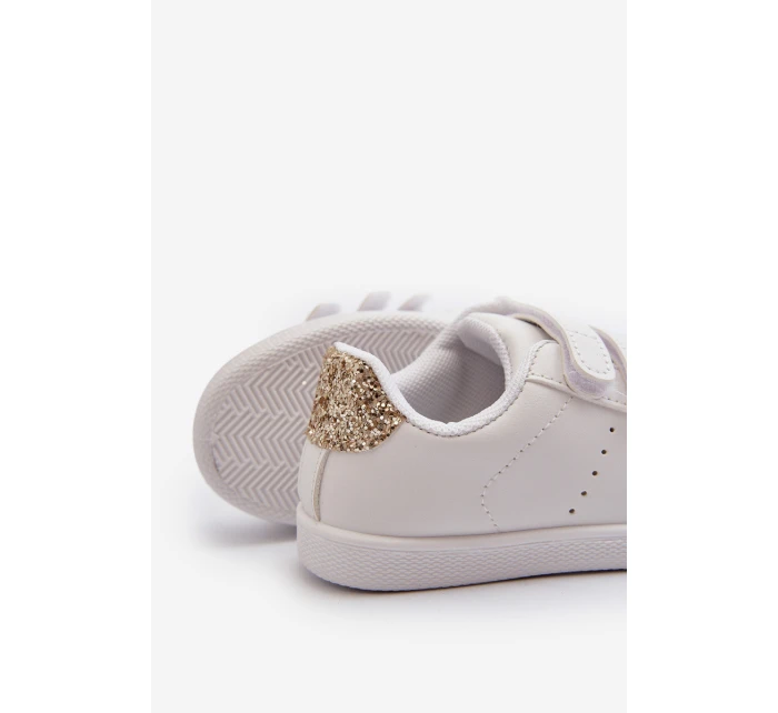 Dětské Tenisky Se Suchým Zipem Bíle-Růžové Zlato Cute Girl