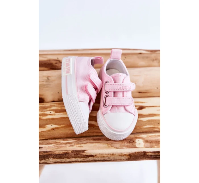 Dětské látkové tenisky se suchým zipem BIG STAR KK374077 Růžová Dětské látkové tenisky se suchým zipem BIG STAR KK374077 Růžová