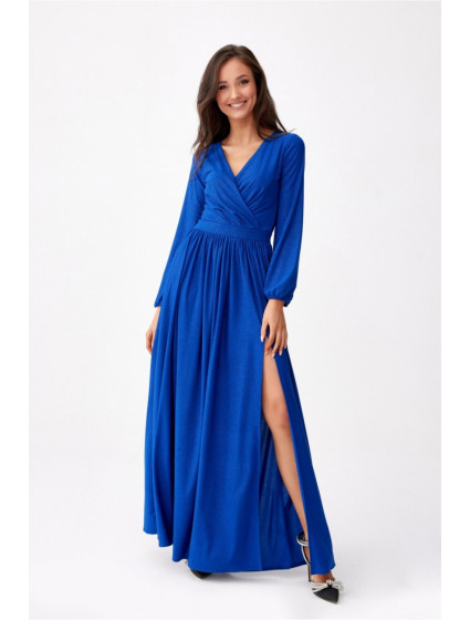 Dlouhé dámské šaty SUK0420 královská modř - Roco Fashion
