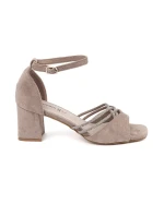 Luxusní dámské hnědé  lodičky na širokém podpatku