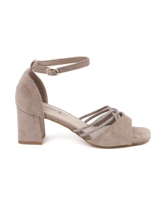 Luxusní dámské hnědé  lodičky na širokém podpatku