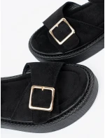 Originální  sandály černé dámské platforma