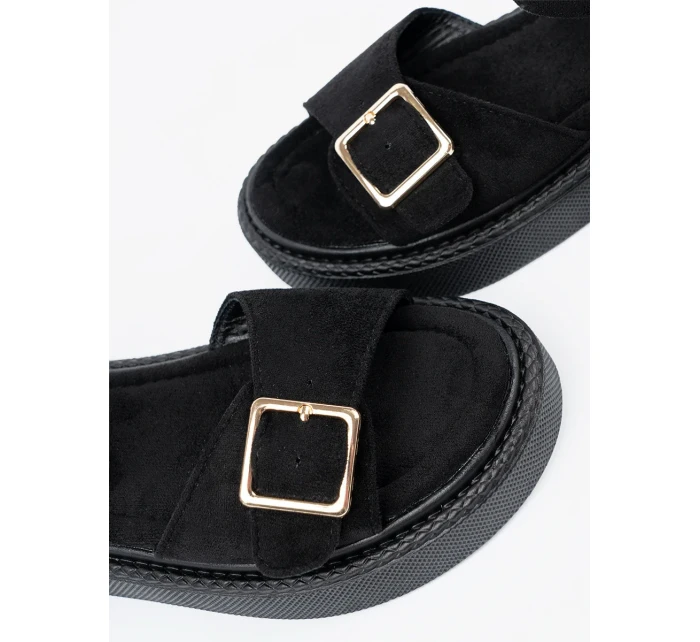 Originální  sandály černé dámské platforma