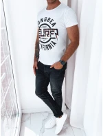 Pánské tričko s potiskem bílé model 21969377 - Dstreet Pánské tričko s potiskem bílé model 21969377 - Dstreet