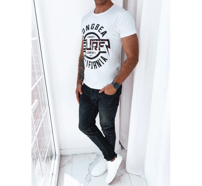 Pánské tričko s potiskem bílé model 21969377 - Dstreet Pánské tričko s potiskem bílé model 21969377 - Dstreet