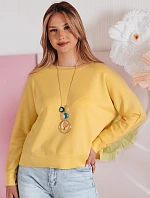 Dámská máslová mikina oversize s přívěskem NUBISS žlutá FashionStreet RY2798