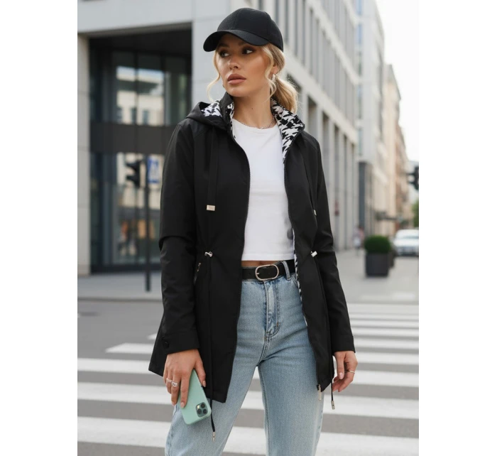 Kurtka damska parka z kapturem czarna model 22007636 - FashionStreet