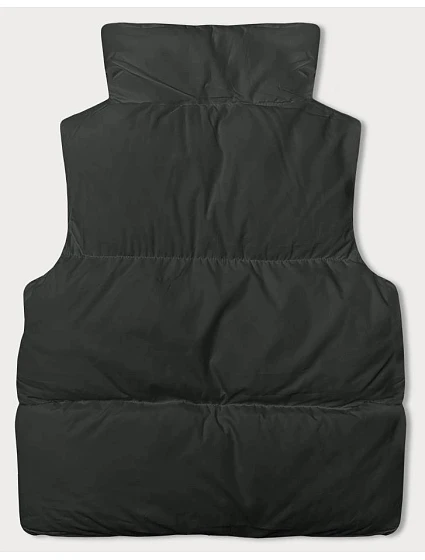 Dámská péřová vesta v army barvě se stojáčkem model 18914603 - J.STYLE