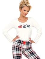 Dámské pyžamo Ho Ho long cream - Donna Dámské pyžamo Ho Ho long cream - Donna