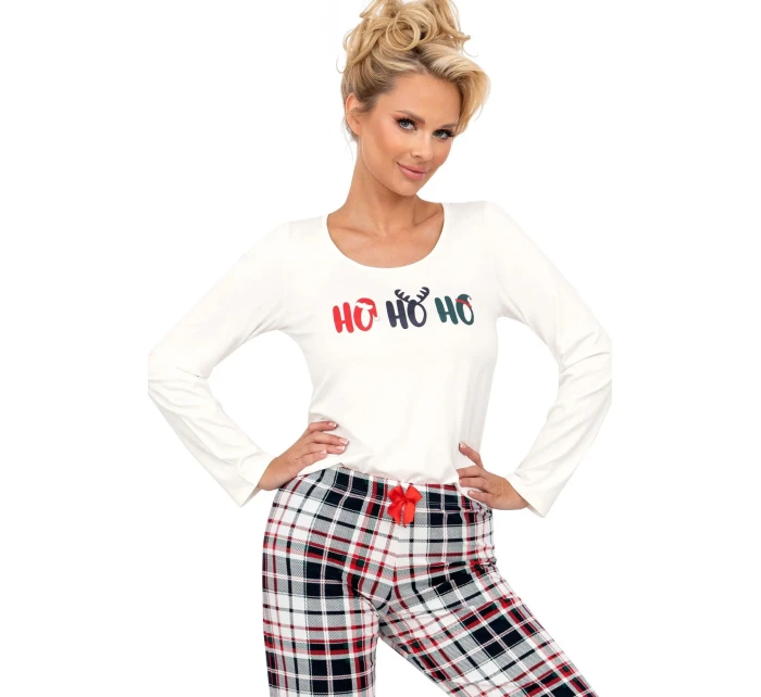 Dámské pyžamo Ho Ho long cream - Donna Dámské pyžamo Ho Ho long cream - Donna