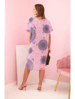 Dámské bavlněné šaty s orientálním vzorem světle růžová