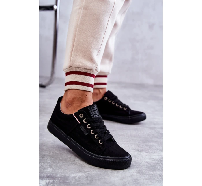 Dámské tenisky z nízkého materiálu Big Star KK274004 Černá Dámské tenisky z nízkého materiálu Big Star KK274004 Černá