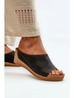 Pohodlné Dámské Sandály Na Klínku Inblu NG000002 Černé