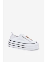 Dámské Tenisky Na Platformě Se Zlatými Doplňky Bílé Fiorina Dámské Tenisky Na Platformě Se Zlatými Doplňky Bílé Fiorina