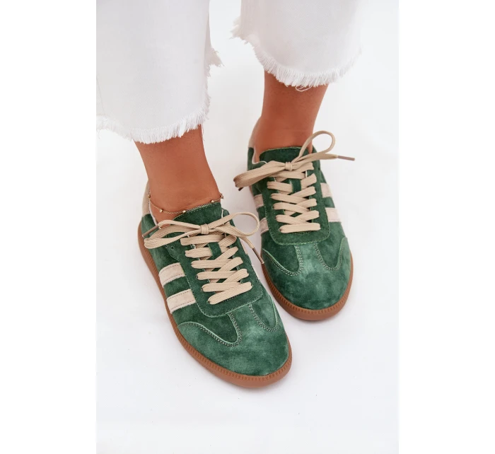 Dámské semišové tenisky zelené model 21703524 - Boto Dámské semišové tenisky zelené model 21703524 - Boto