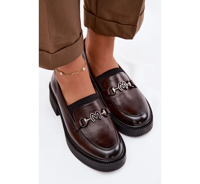 Kožené dámské mokasiny s ozdobným detailem Vinceza 39985 Čokoládové Kožené dámské mokasiny s ozdobným detailem Vinceza 39985 Čokoládové