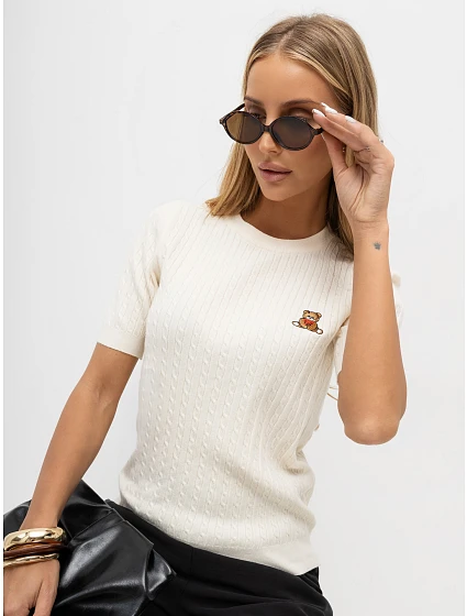 Sweter IR SW model 22303473 jasny beżowy - FPrice Sweter IR SW model 22303473 jasny beżowy - FPrice