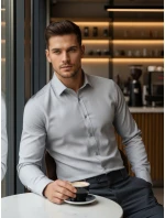 Pánská elegantní košile světle šedá Dstreet model 21968140 - FashionStreet Pánská elegantní košile světle šedá Dstreet model 21968140 - FashionStreet