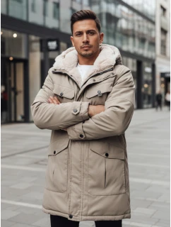 Pánská zimní bunda parka s kapucí béžová FashionStreet TX4969z