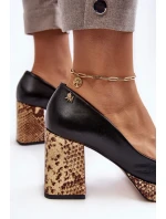 Modní Kožené Lodičky Laura Messi 2599 Černé