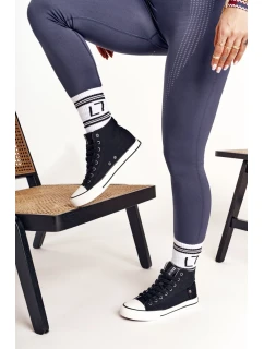 Dámské vysoké klasické tenisky Big Star - černé