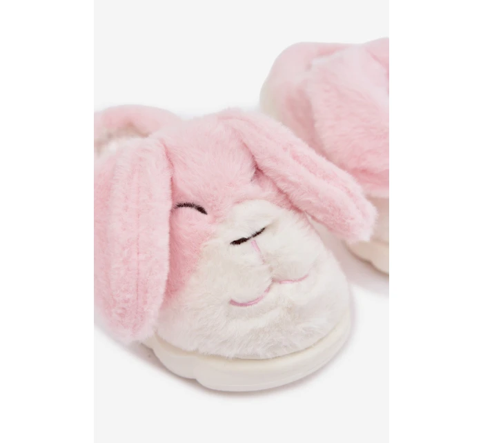Dětské chlupaté bačkory – růžové s králíčky Farnise Dětské chlupaté bačkory – růžové s králíčky Farnise