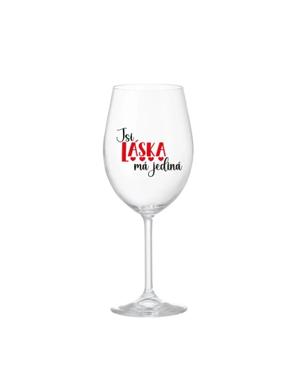 JSI LÁSKA MÁ JEDINÁ - čirá sklenice na víno 350 ml JSI LÁSKA MÁ JEDINÁ - čirá sklenice na víno 350 ml