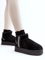Dámské nízké sněhule 20221-4A černé - Fashion Boty