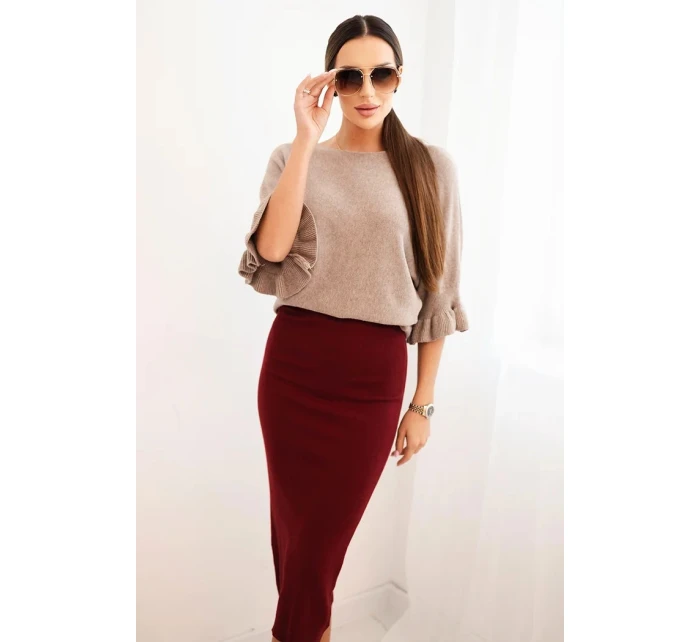 Dámská sukně model 21954787 bordó - Kesi