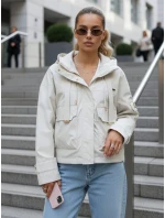 Kurtka przejściowa damska z kapturem i kieszeniami beżowa FashionStreet TY5634