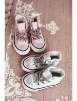 Dětské Tenisky Se Zirkony Bílé Smile Dětské Tenisky Se Zirkony Bílé Smile