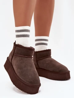 Semišové zimní boty pro ženy Vinceza 97962 čokoládové