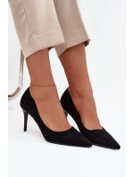 Dámské lodičky z eko semiše Černé model 21711431 - Boto