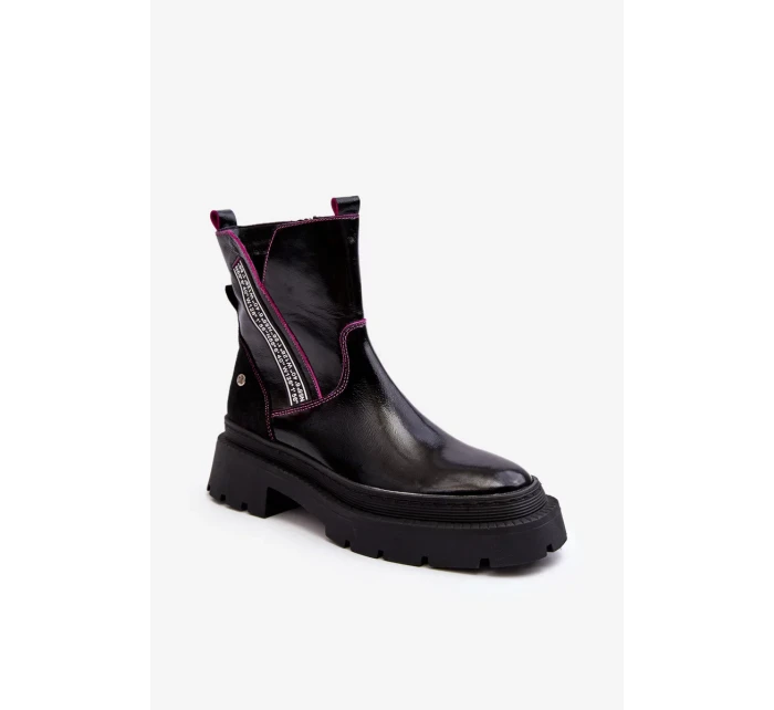 Kožené Dámské Kozačky Maciejka 06236-15 Černá