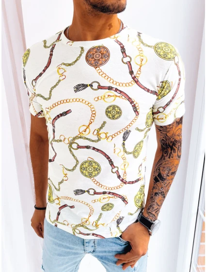 Pánské bílé tričko s potiskem FashionStreet RX5125