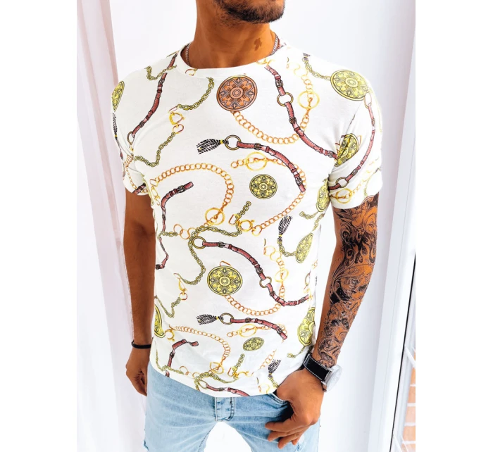 Pánské bílé tričko s potiskem FashionStreet RX5125