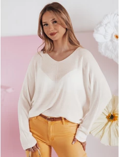 Dámský oversize svetr NORVAN ecru FashionStreet MY2455
